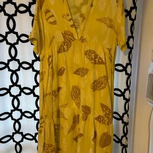 Kealopiko Shell Gauze Yellow Dress